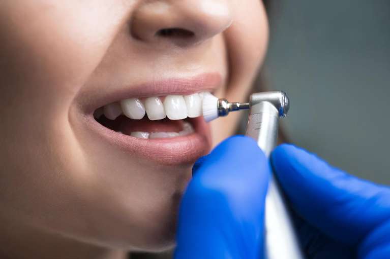 patient receiving dental cleaning | children's dentist cheshire ct