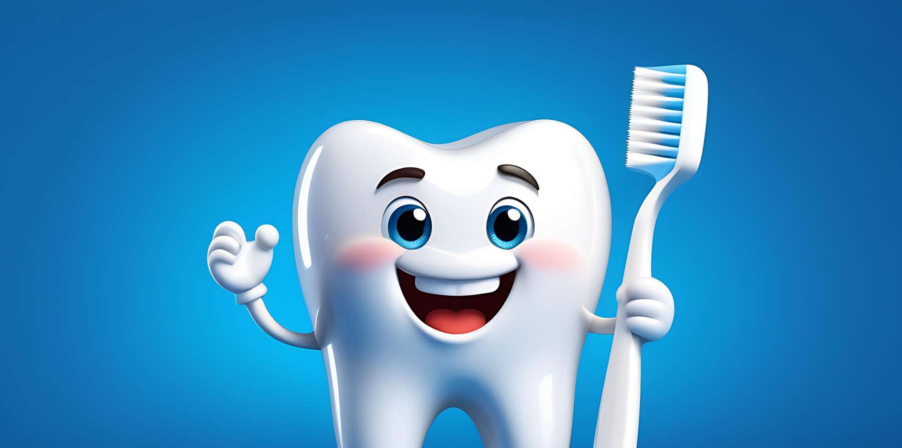 cartoon tooth with toothbrush | dentist cheshire ct